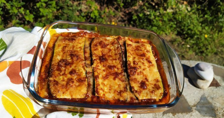 lasaña low carb keto sin gluten de calabacin y boloñesa