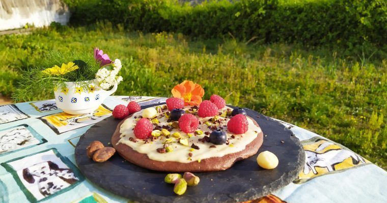 pizza de chocolate sin gluten keto paleo low carb sin azucar crema de macadamias