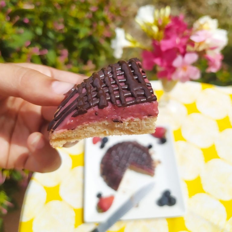 bizcocho sin gluten paleo low carb sin azucar con gelatina de fresa y chocolate casi galleta pims