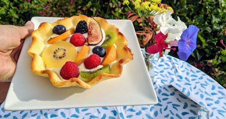 tarta de crema y frutas sin azucar keto low carb sin gluten