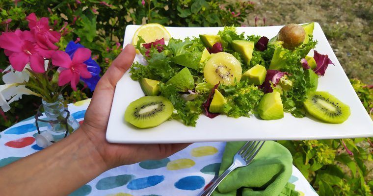ensalada keto paleo kiwi aguacate