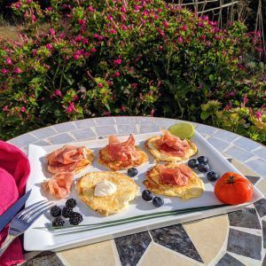 tortitas keto low carb con jamón sin gluten sin harinas