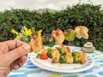 brochetas vieiras y coles de Bruselas paleo keto low carb real food