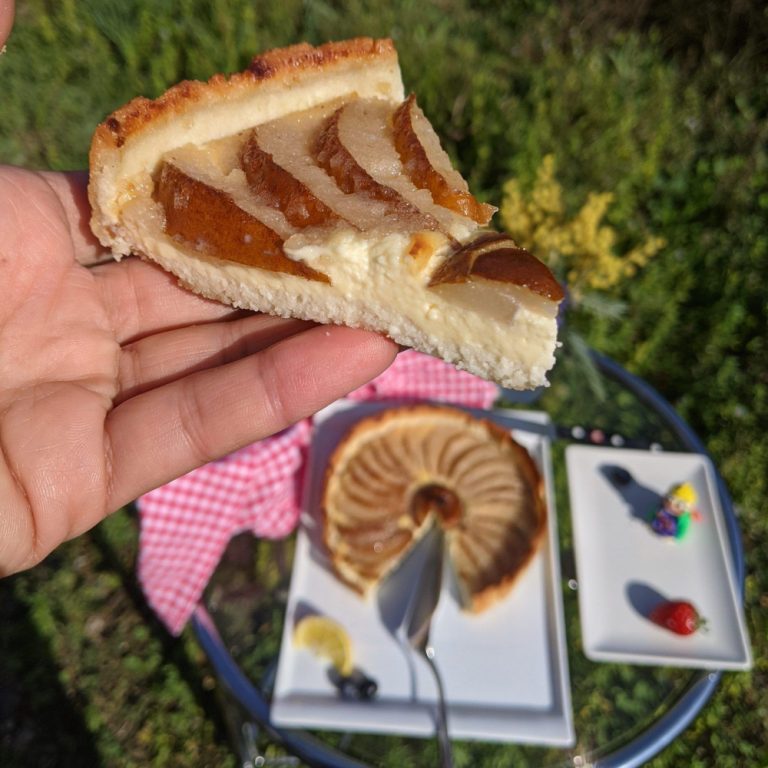 tarta pera sin azúcar low carb keto crema pastelera